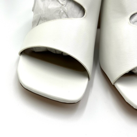 William Rast Women's White Faux Leather Asymmetrical‎ Open Toe Heels Shoes 8.5 - Picture 4 of 14